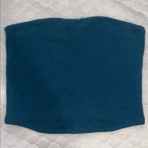 SOLD Dark Teal ribbed DOUBLE LINED tube top from Garage